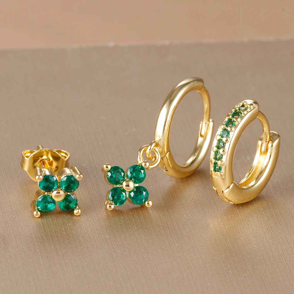 Emerald Bloom Hoops
