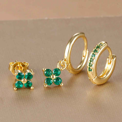 Emerald Bloom Hoops