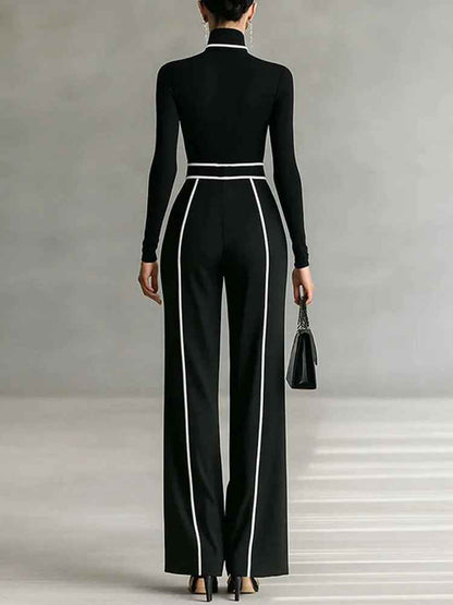 Midnight Edge - Set cu pantaloni evazați