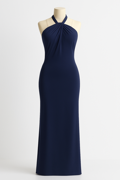 Rochie lungă, mulată, cu bretele subțiri