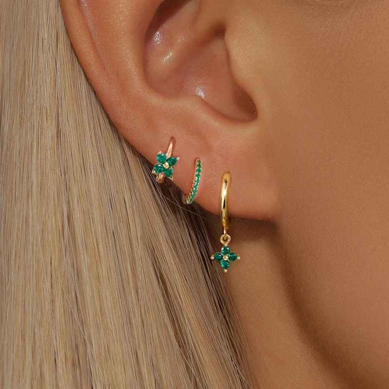 Emerald Bloom Hoops