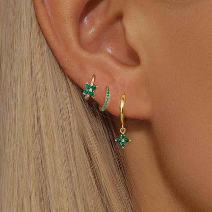 Emerald Bloom Hoops