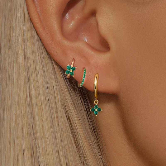 Emerald Bloom Hoops