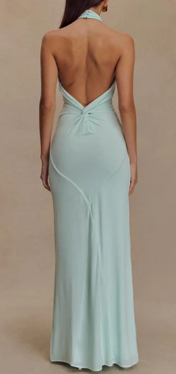 Rochie lungă, mulată, cu bretele subțiri