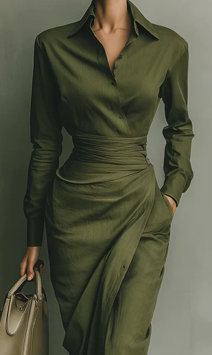 Jungle - Rochie lungă din amestec de bumbac