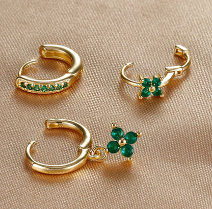 Emerald Bloom Hoops