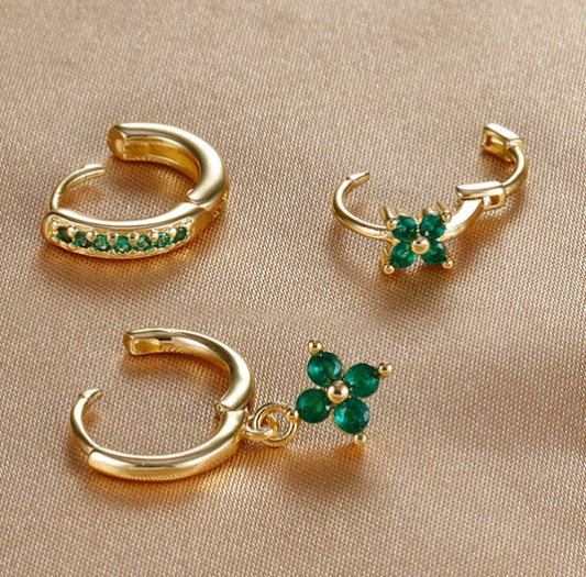 Emerald Bloom Hoops