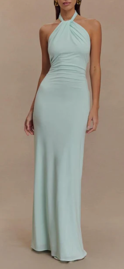 Rochie lungă, mulată, cu bretele subțiri